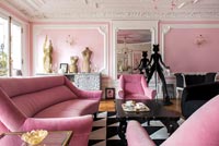 Bright pink living room 