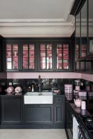 Black and pink modern kitchen