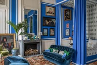 Blue and white classic bedroom 