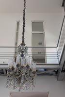 View of chandelier and mezzanine walkway 
