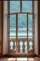 Scenic view through large windows 