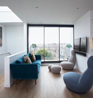 Modern living room with unusual contemporary seating 