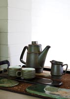 Coffee pot set with jug and cups - detail 
