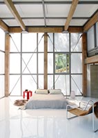 Contemporary timber framed bedroom 
