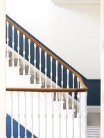 Staircase - with blue and white painted walls 