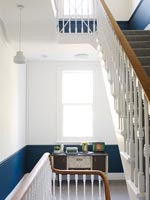 Staircase - with blue and white painted walls 