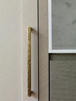 Close up detail of different materials used for kitchen cabinets 