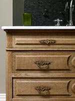 Detail of chest of drawers sink unit