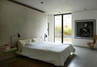 Contemporary concrete bedroom 