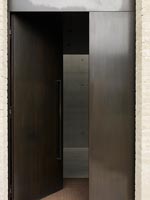 Exterior of large steel doors 