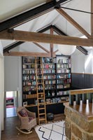 Ladder next to bookshelves in reading room 