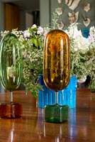 Decorative glassware on table 