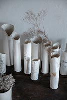 White ceramics display 