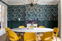 Colourful retro style modern dining room 