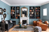 Blue painted living room 