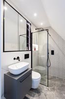 Small modern monochrome bathroom 