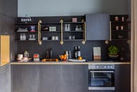 Black, grey and gold modern kitchen