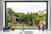 View of garden through kitchen window 