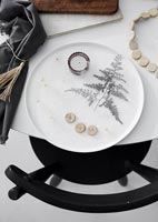 Black and white dining table detail - Christmas 