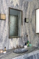 Unusual grey marbled modern bathroom sink 