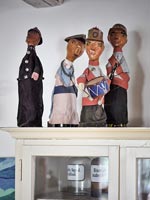 Display of vintage puppets 