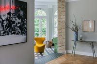 Modern hallway - view into living room 
