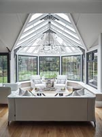 Living area in modern conservatory 