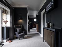 Black painted modern hallway 
