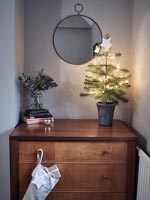 Bedroom furniture decorated for Christmas 