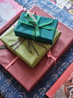 Detail of colourfully wrapped gifts 