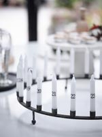 Black and white advent candles