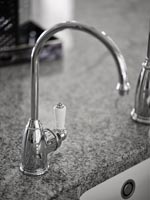 Grey marble kitchen sink detail 