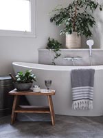 Modern grey and white bathroom