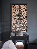 Christmas decorations in modern living room 