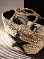 Basket filled with wrapped gifts 