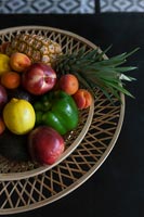 Colourful fruit bowl detail 