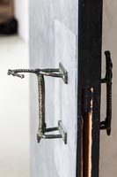 Decorative metal door handles in shape of animal