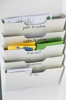 Filing system detail in modern home office 
