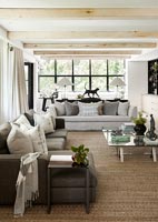 Modern living room with sisal carpet 