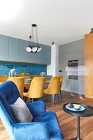 Brightly coloured open plan apartment with middle eastern influence 