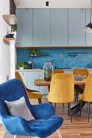 Brightly coloured open plan apartment with middle eastern influence 