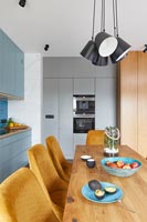 Brightly coloured open plan dining kitchen with middle eastern influence