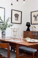 Vintage furniture in small dining room 