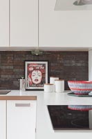 Modern artwork on modern kitchen worktop 