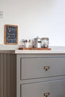 Grey kitchen cabinet detail