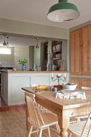 Wooden table and chairs in modern country kitchen-diner 