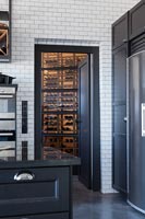 Large wine storage cupboard in modern kitchen 