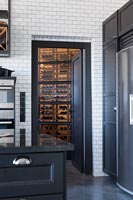 Large wine storage cupboard in modern kitchen 
