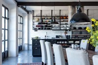 Modern industrial kitchen-diner