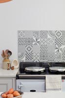 Aga with patterned tiling